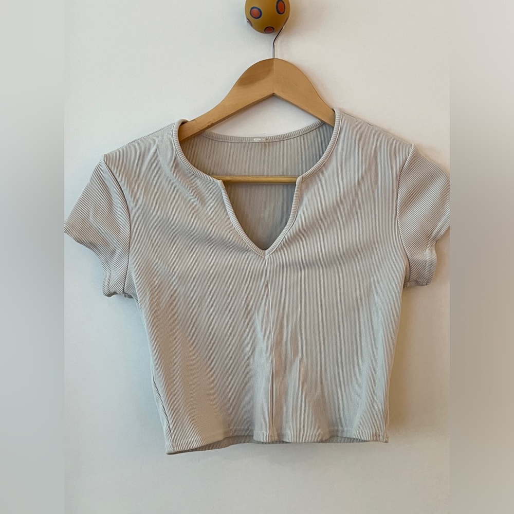Alo yoga Ribbed Cropped Savvy Short Sleeve  women white M